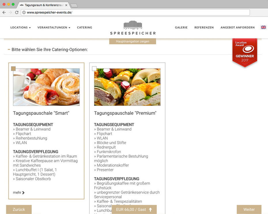 Screenshot von www.spreespeicher-events.de