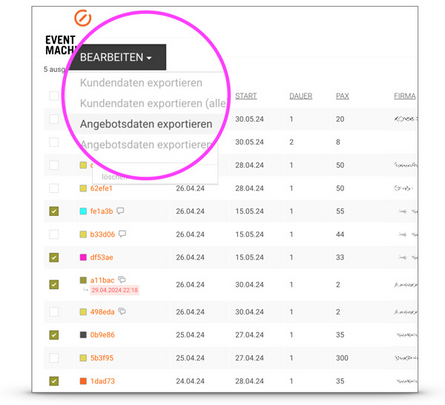 Erweiterte Exportmöglichkeit für individuelle Reports und Auswertungen