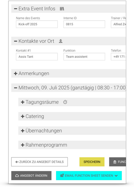 Function Sheet Inhalte ergänzen und anpassen